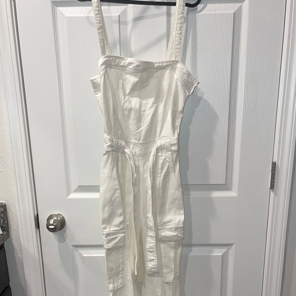 Free people white overalls worn once